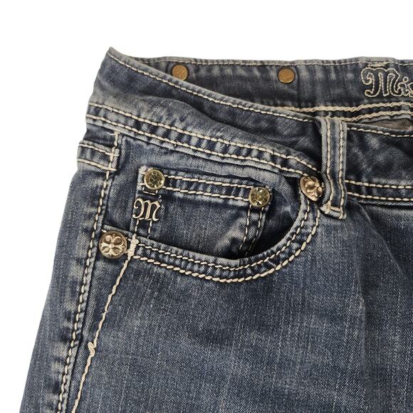 Miss Me Jeans 30 Actual is 27 Waist Jegging Skinny Low Rise Rhinestone Bling - Picture 8 of 14